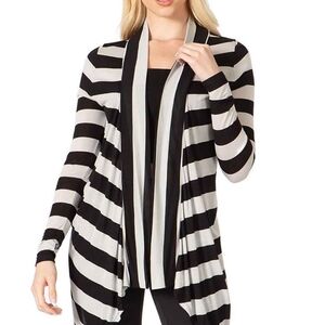Women's Vertigo Paris Moonlight Striped Open Front Cardigan